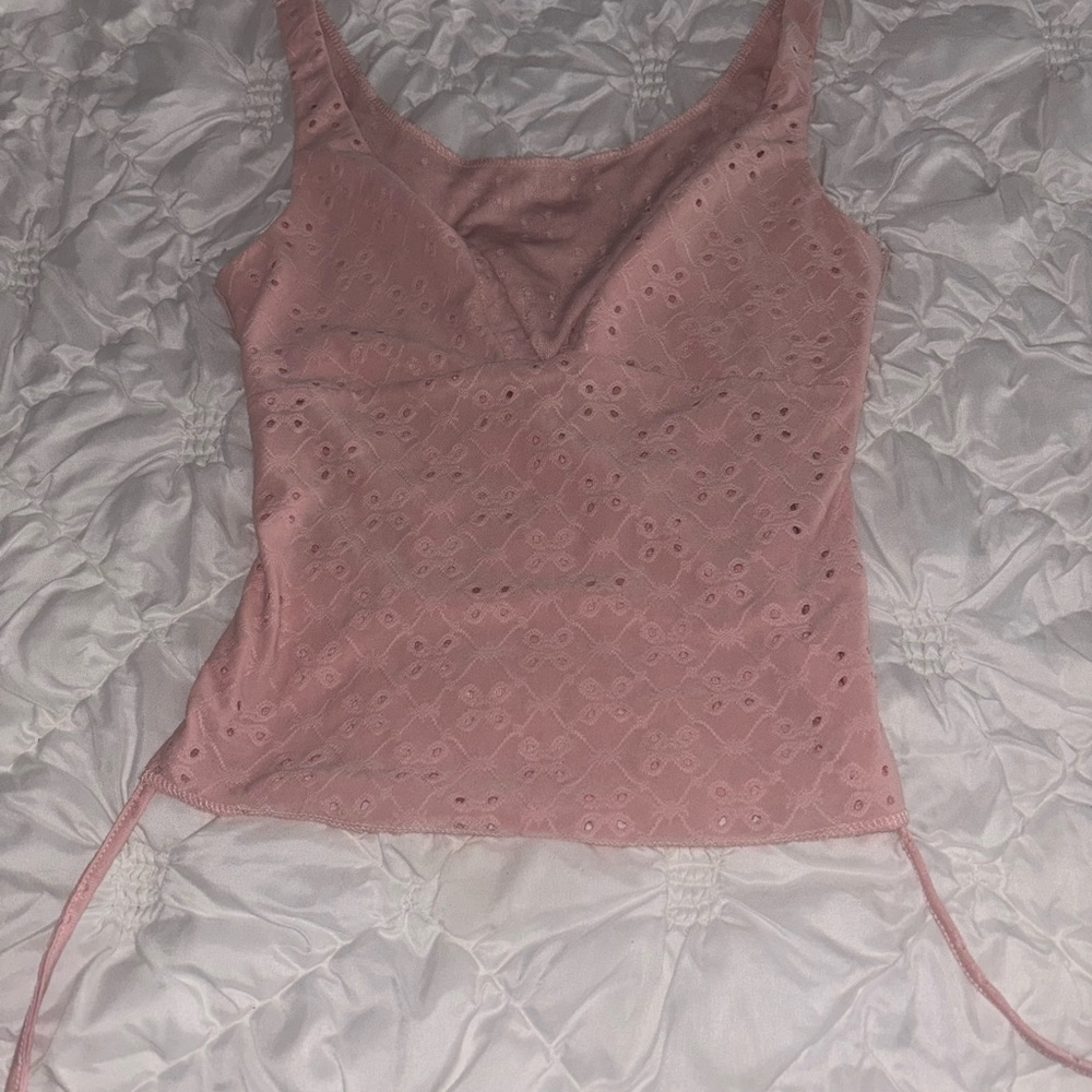 Pink Eyelet Lace Women’s Top